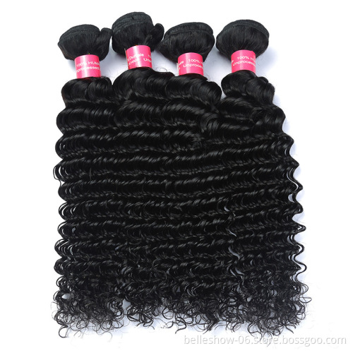Human hair weft Double Drawn Virgin Hair Vendors Deep Wave Hair Bundles